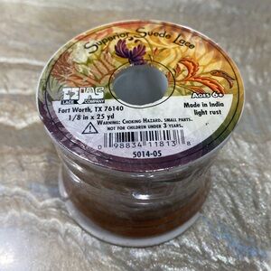 TEJAS Superior Suede Lace Medium Light Rust Spool 1/8 in x 25 Yards #5014-05 New